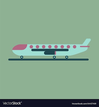 Icon in flat design for airport cargo airplane vector image