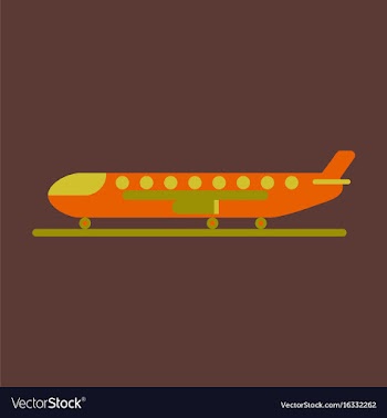 Icon in flat design for airport cargo airplane vector image