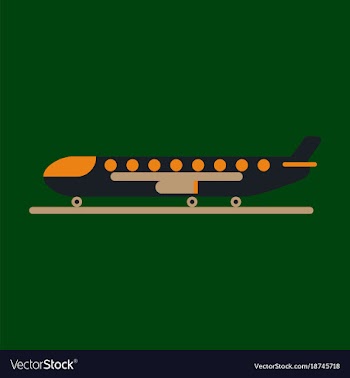 Icon in flat design for airport cargo airplane vector image