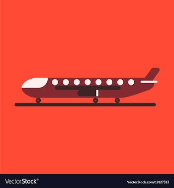 Icon in flat design for airport cargo airplane vector image
