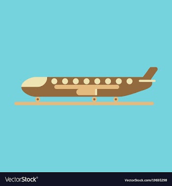 Icon in flat design for airport cargo airplane vector image