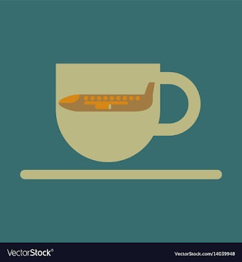 Icon in flat design for airport cup of coffee vector image