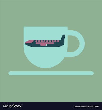 Icon in flat design for airport cup of coffee vector image