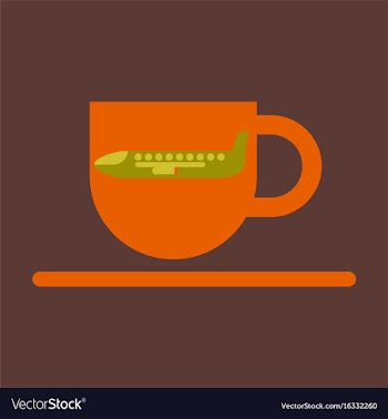 Icon in flat design for airport cup of coffee vector image