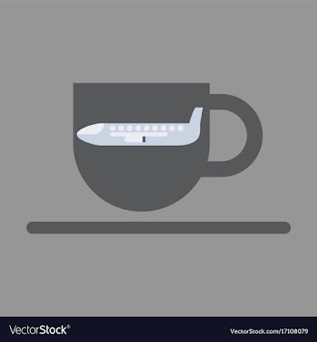 Icon in flat design for airport cup of coffee vector image