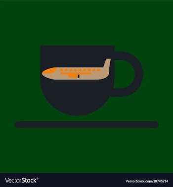 Icon in flat design for airport cup of coffee vector image