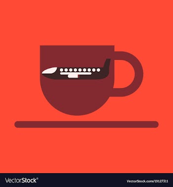 Icon in flat design for airport cup of coffee vector image