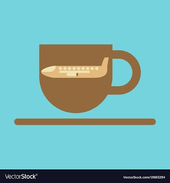Icon in flat design for airport cup of coffee vector image