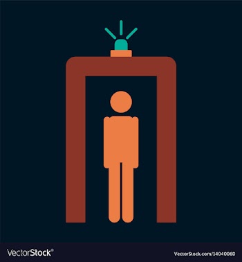 Icon in flat design for airport metal detector vector image
