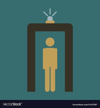 Icon in flat design for airport metal detector vector image