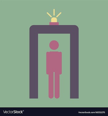 Icon in flat design for airport metal detector vector image