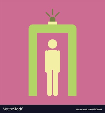 Icon in flat design for airport metal detector vector image