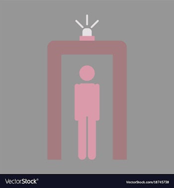 Icon in flat design for airport metal detector vector image