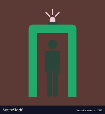 Icon in flat design for airport metal detector vector image