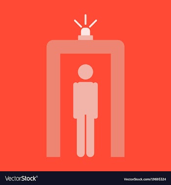 Icon in flat design for airport metal detector vector image