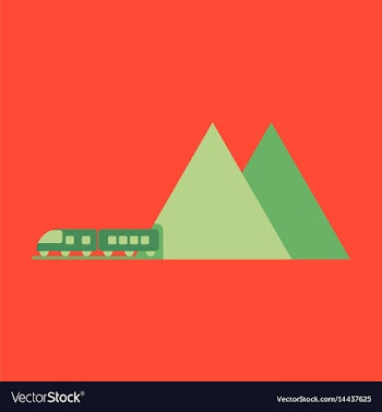 Icon in flat design for airport mountain train vector image