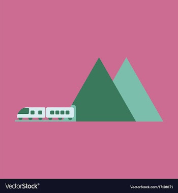 Icon in flat design for airport mountain train vector image