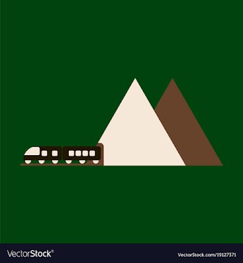 Icon in flat design for airport mountain train vector image