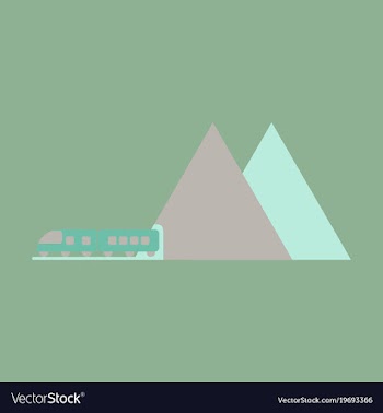 Icon in flat design for airport mountain train vector image
