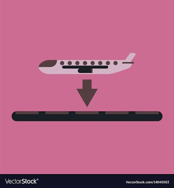 Icon in flat design for airport plane landing vector image