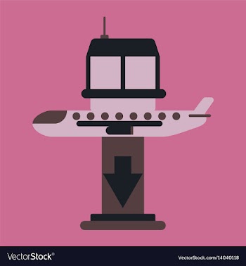 Icon in flat design for airport plane landing vector image