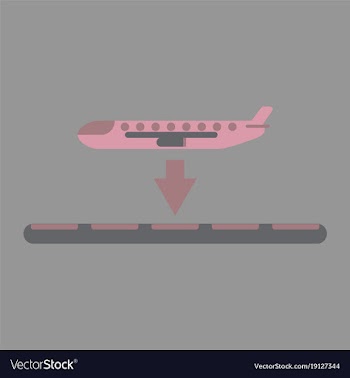 Icon in flat design for airport plane landing vector image