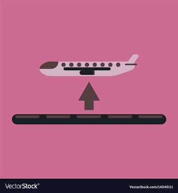 Icon in flat design for airport plane takes off vector image