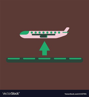 Icon in flat design for airport plane takes off vector image