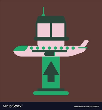 Icon in flat design for airport plane takes off vector image