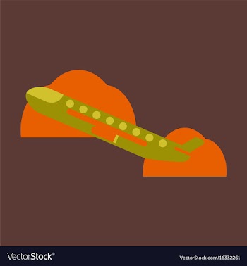 Icon in flat design for airport plane takes off vector image