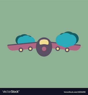Icon in flat design for airport plane takes off vector image