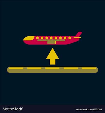 Icon in flat design for airport plane takes off vector image