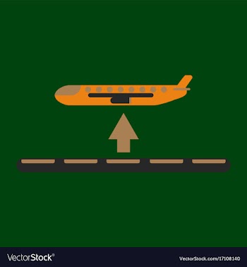 Icon in flat design for airport plane takes off vector image