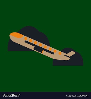 Icon in flat design for airport plane takes off vector image