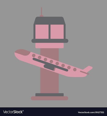 Icon in flat design for airport plane takes off vector image