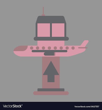 Icon in flat design for airport plane takes off vector image