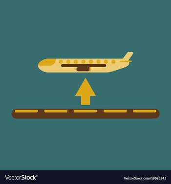 Icon in flat design for airport plane takes off vector image