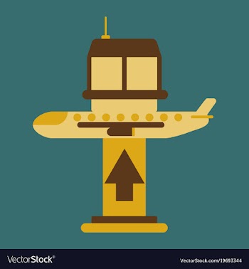 Icon in flat design for airport plane takes off vector image