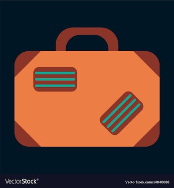 Icon in flat design for airport suitcase vector image