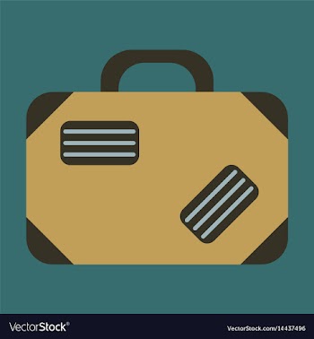 Icon in flat design for airport suitcase vector image