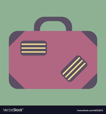 Icon in flat design for airport suitcase vector image