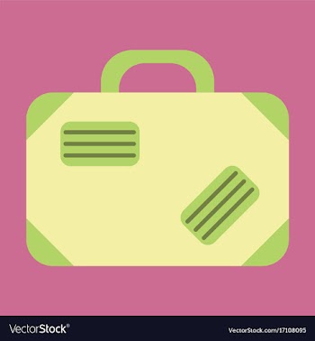 Icon in flat design for airport suitcase vector image