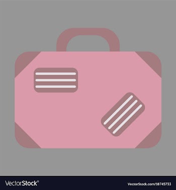 Icon in flat design for airport suitcase vector image