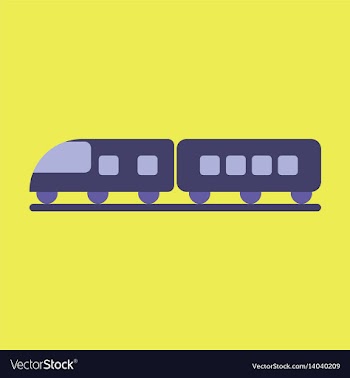Icon in flat design for airport train vector image