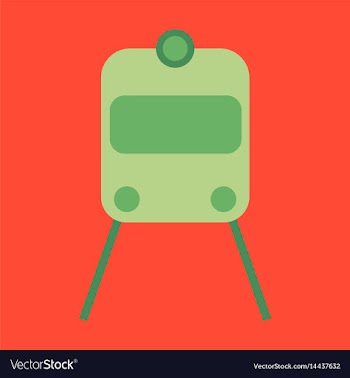 Icon in flat design for airport train vector image