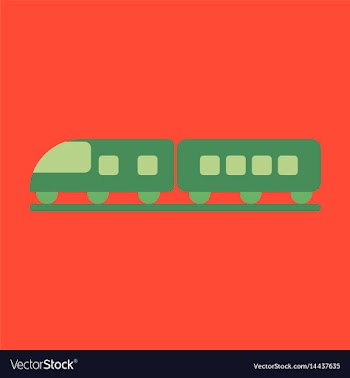 Icon in flat design for airport train vector image