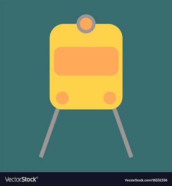 Icon in flat design for airport train vector image