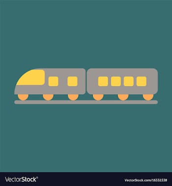 Icon in flat design for airport train vector image