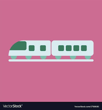 Icon in flat design for airport train vector image