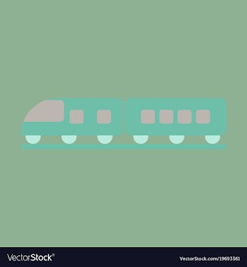 Icon in flat design for airport train vector image